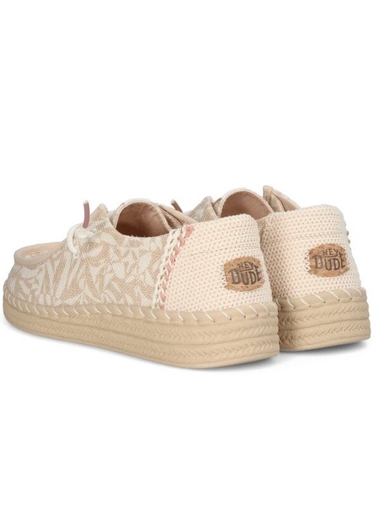 HEYDUDE Wendy Espadrille Retro Palm Pale Pink/White size 9 - Picture 3 of 9